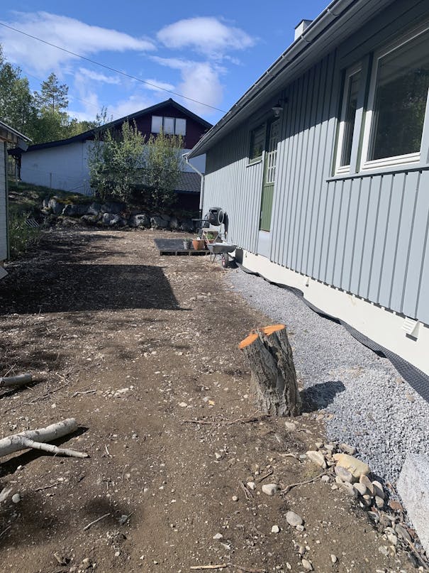 Overdækket terrasse med lounge og udekøkken Overdækket terrasse med lounge og udekøkken